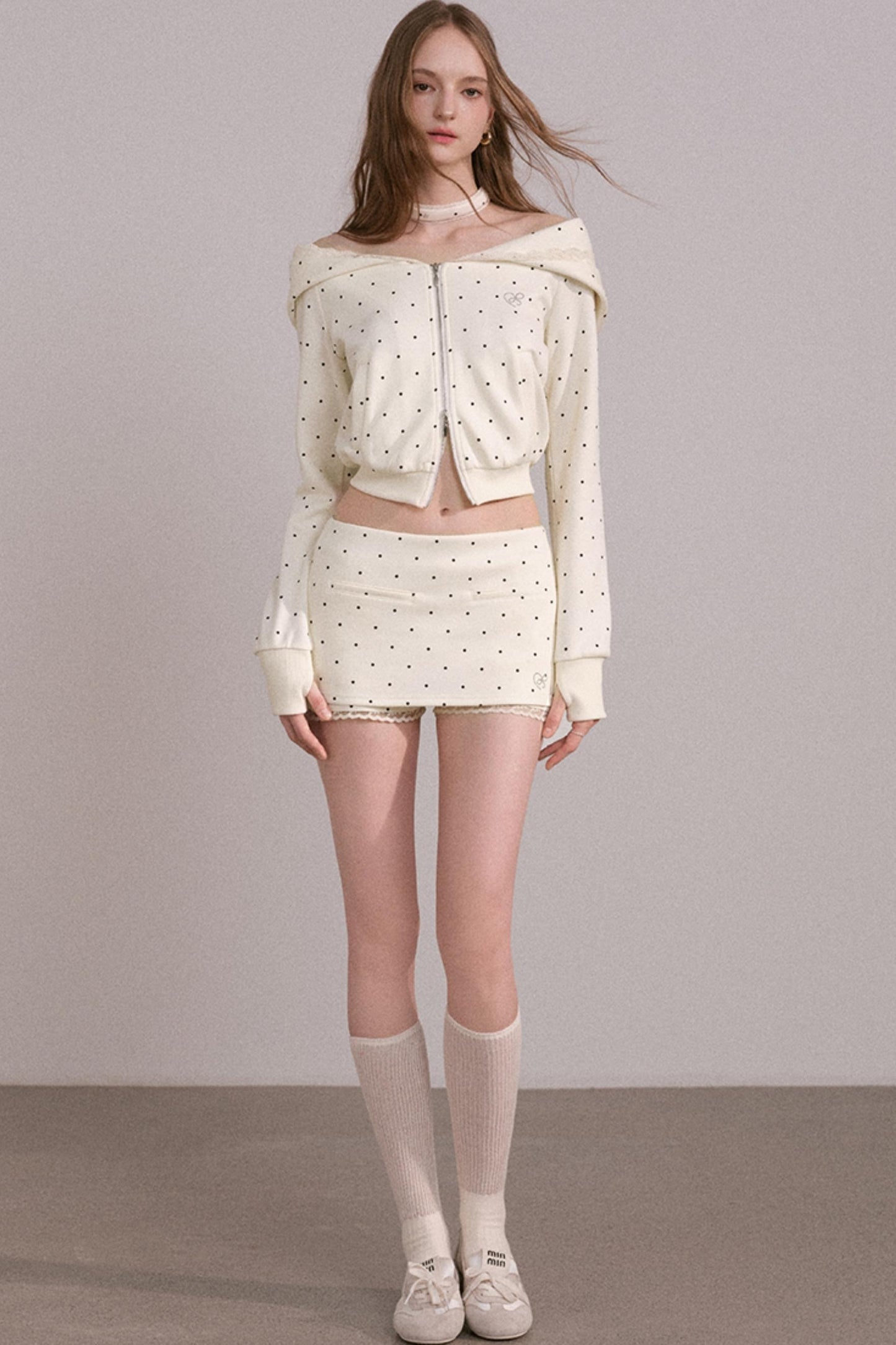 Short Hoodie Cardigan Set-Up