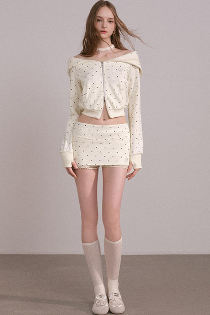 Short Hoodie Cardigan Set-Up