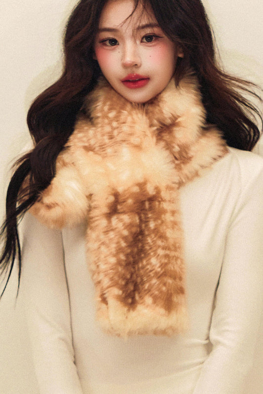 Light Brown Deer Fur Scarf