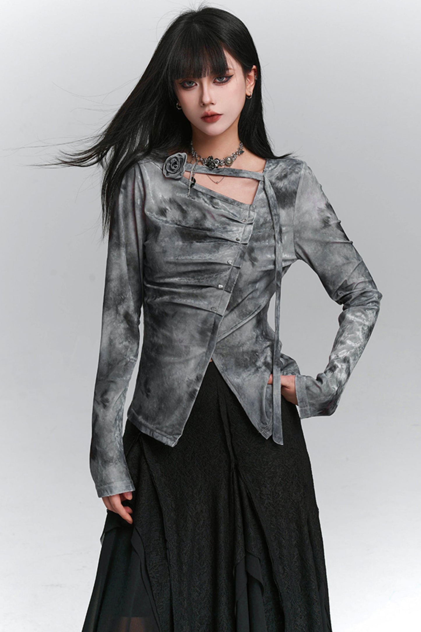 Refined Korean Style Long Sleeve Top