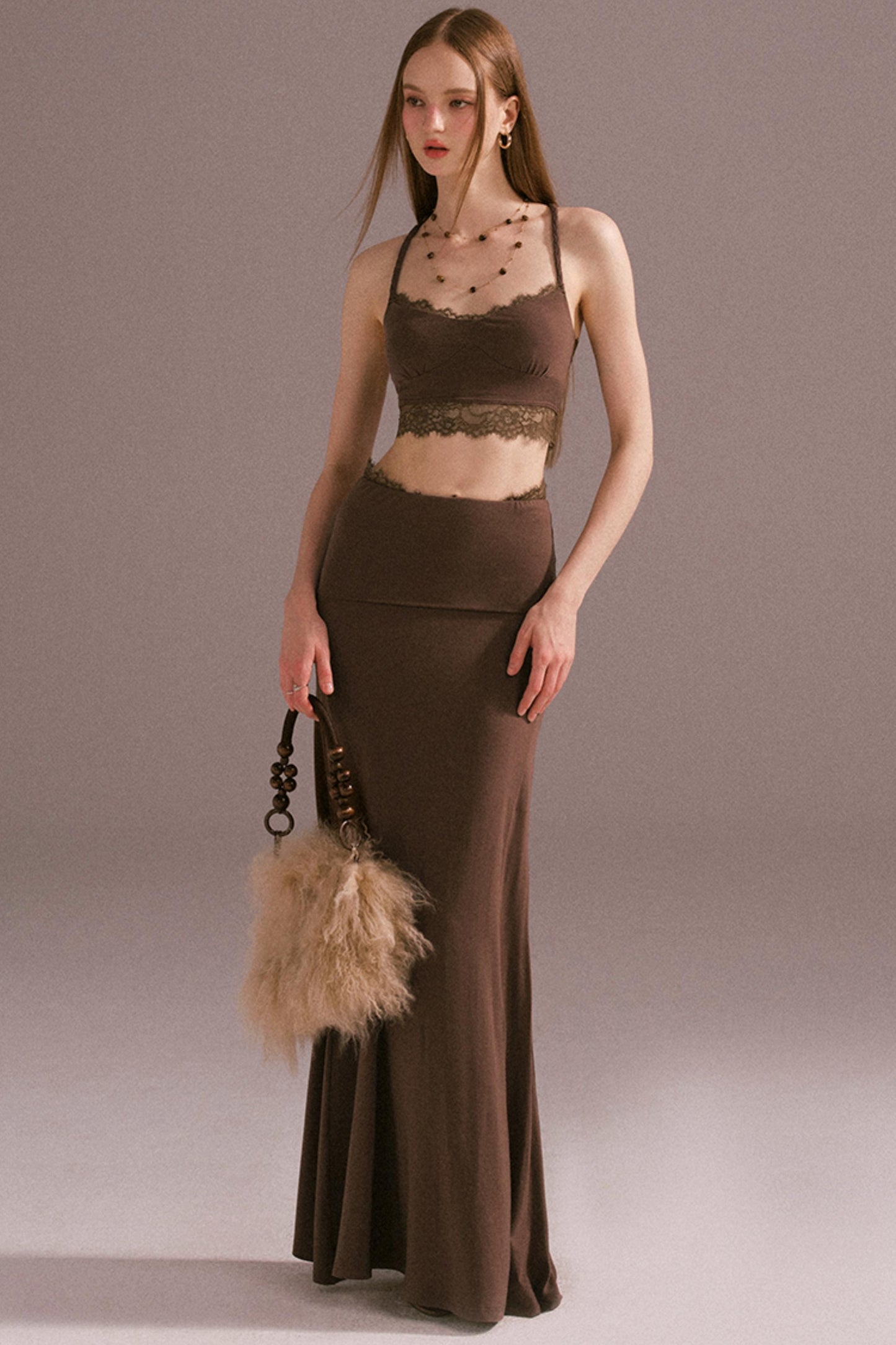 Spice V-neck Maxi Skirt Top Set-Up