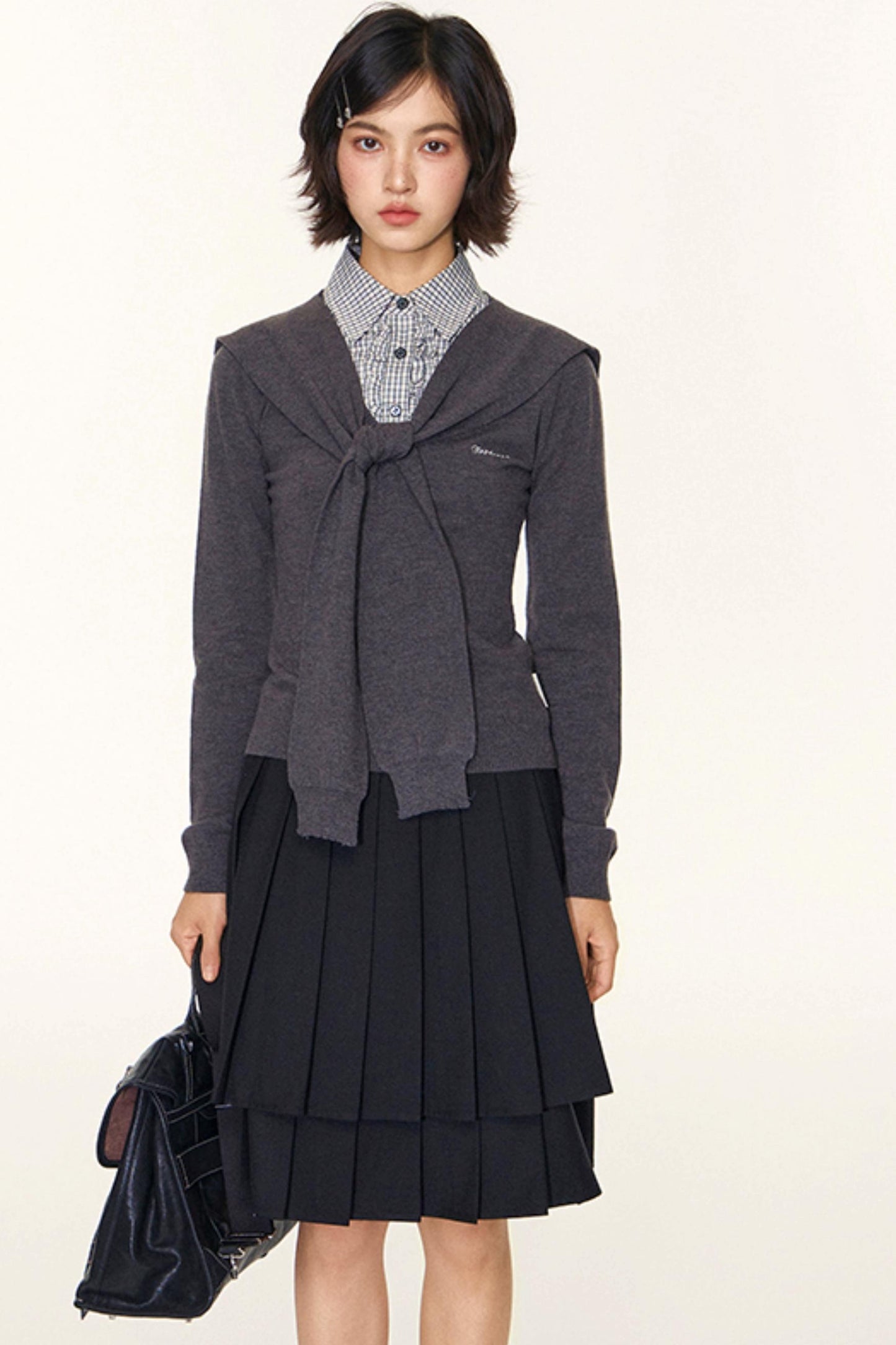 Double-Layer Pleated Skirt