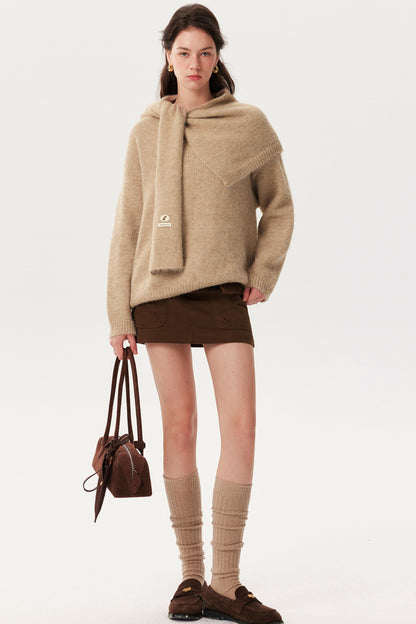 Solid Knitwear Two-Piece Top Set