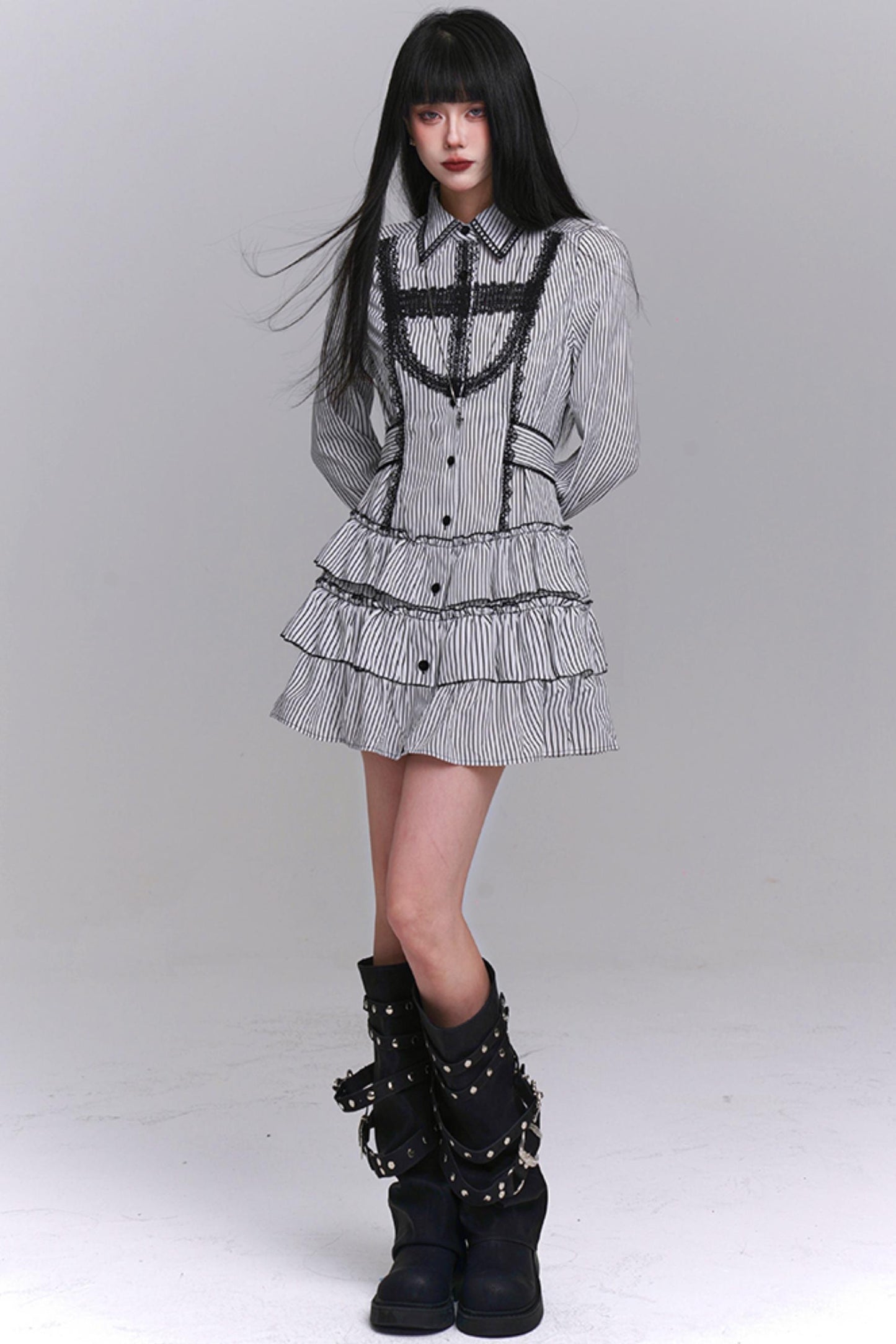 Subkultur Streifenhemdkleid 