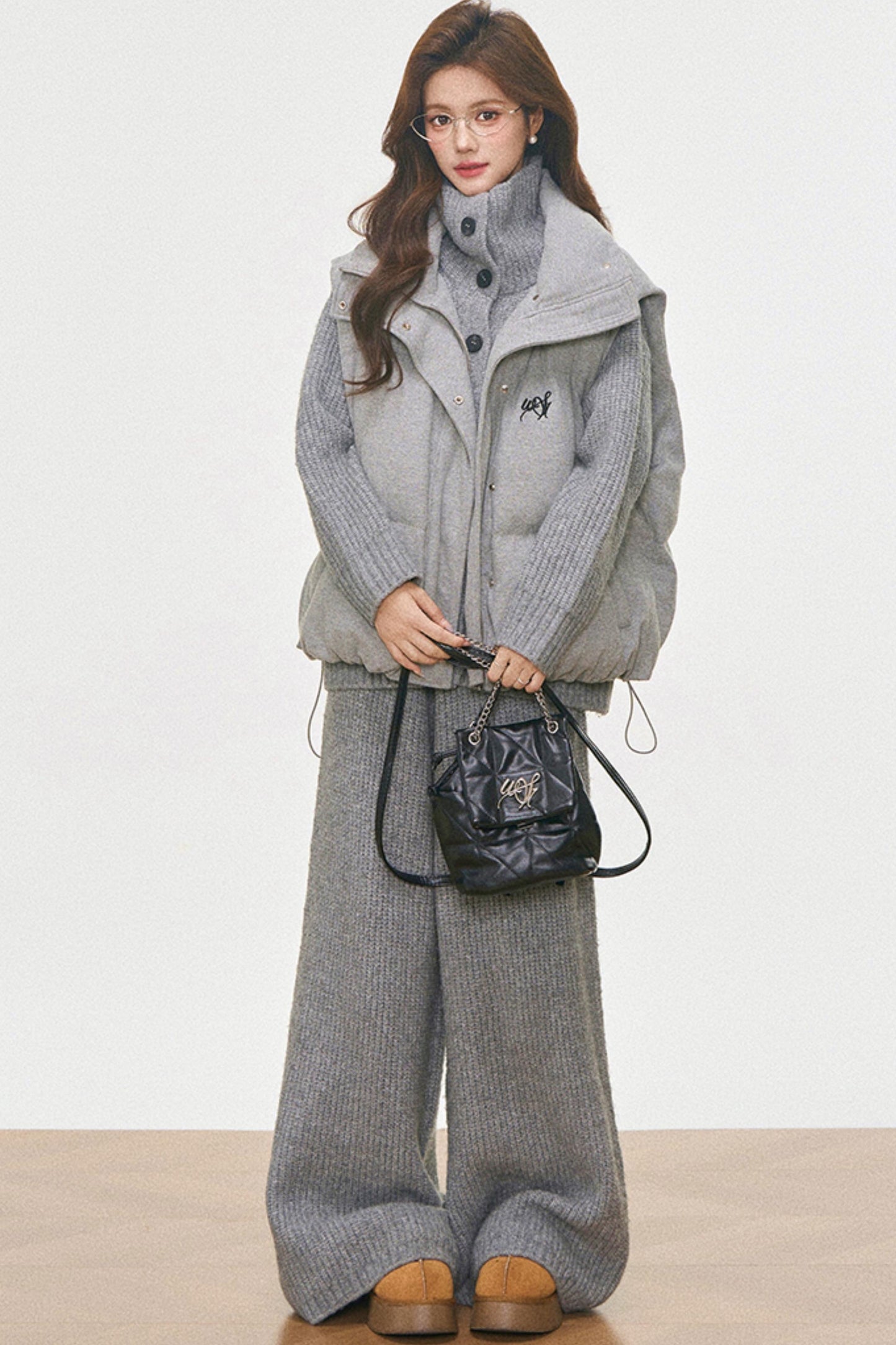 Knitted Vest And Coat Set-Up