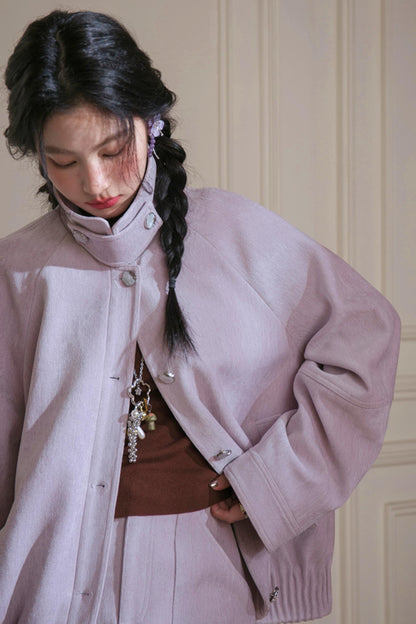 Stand-Up Velvet Chenille Jacket Set