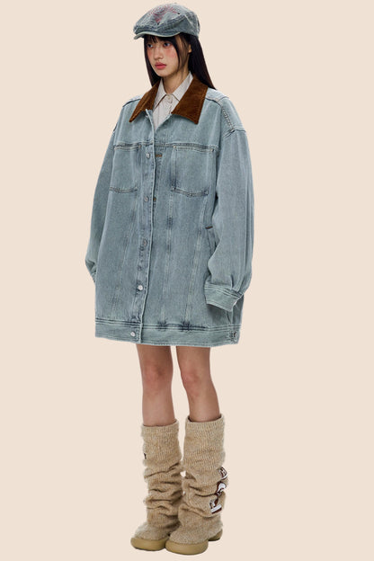 Vintage Denim Cargo Jacket