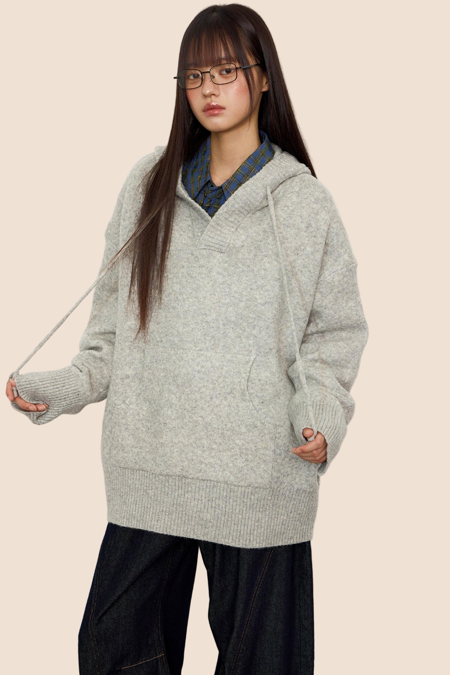 Lazy Vintage V-Neck Knit Sweater