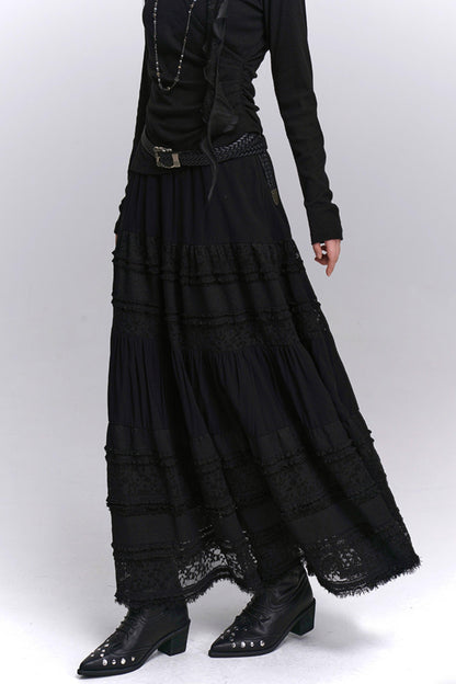 Gothic Style Lace Long Skirt