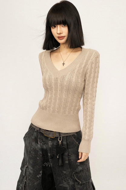 Black Ribbon Knit Top