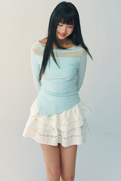 Lace Patchwork A-Line Skirt