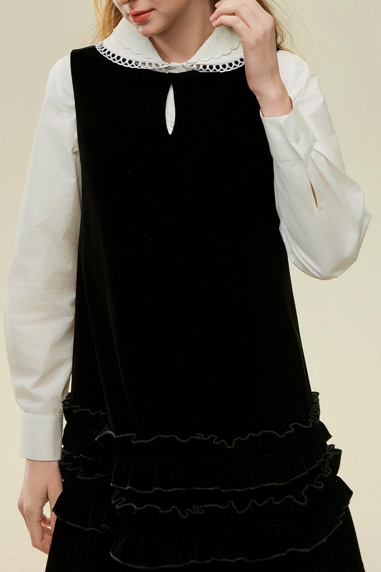 Velvet Lace A-Line Mini Dress