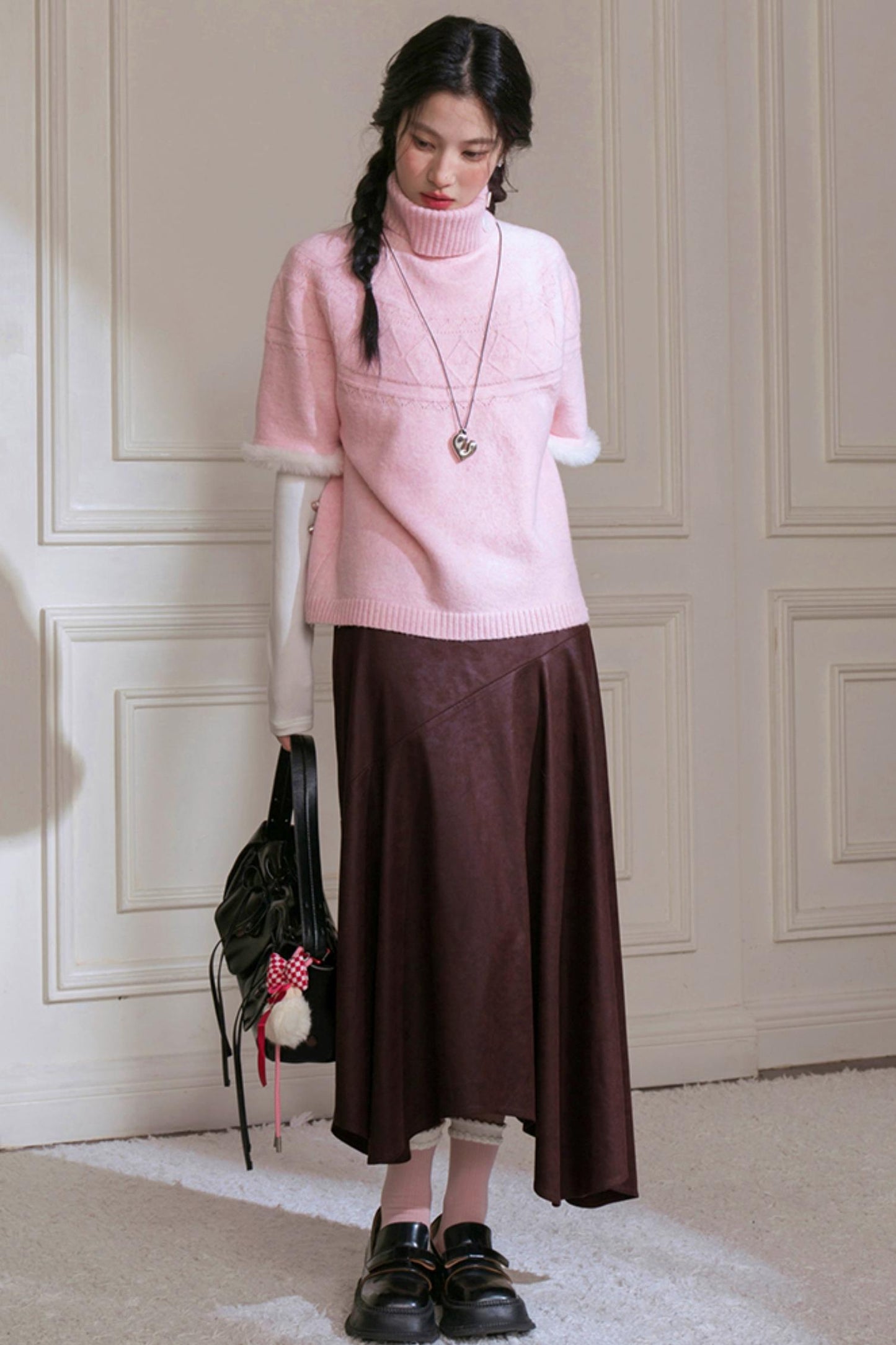 Blended Texture Irregular Skirt
