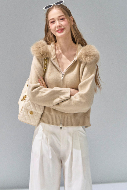 Luxury Knit Hooded Jacket