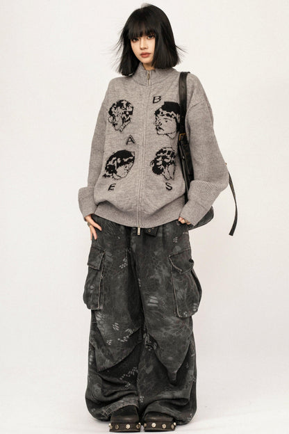 Retro Black Knitted Cardigan