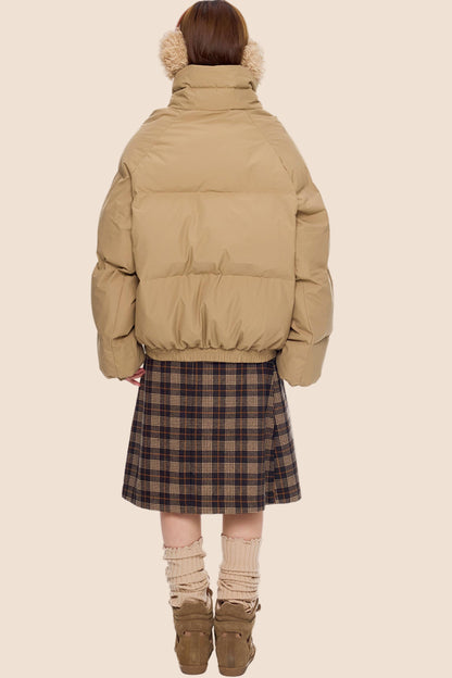 Color-Blocked Cotton Winter Jacket