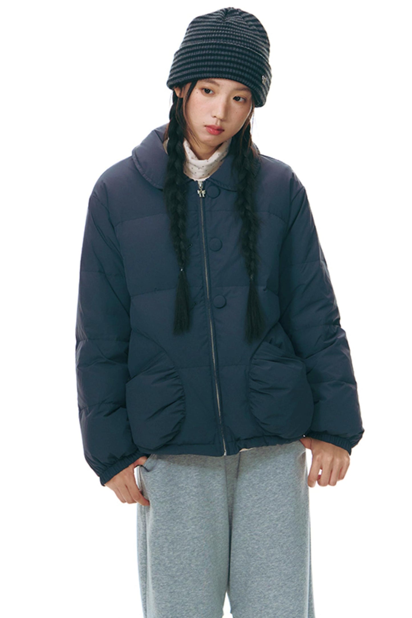 Winter Curved Pocket Cotton Jacket