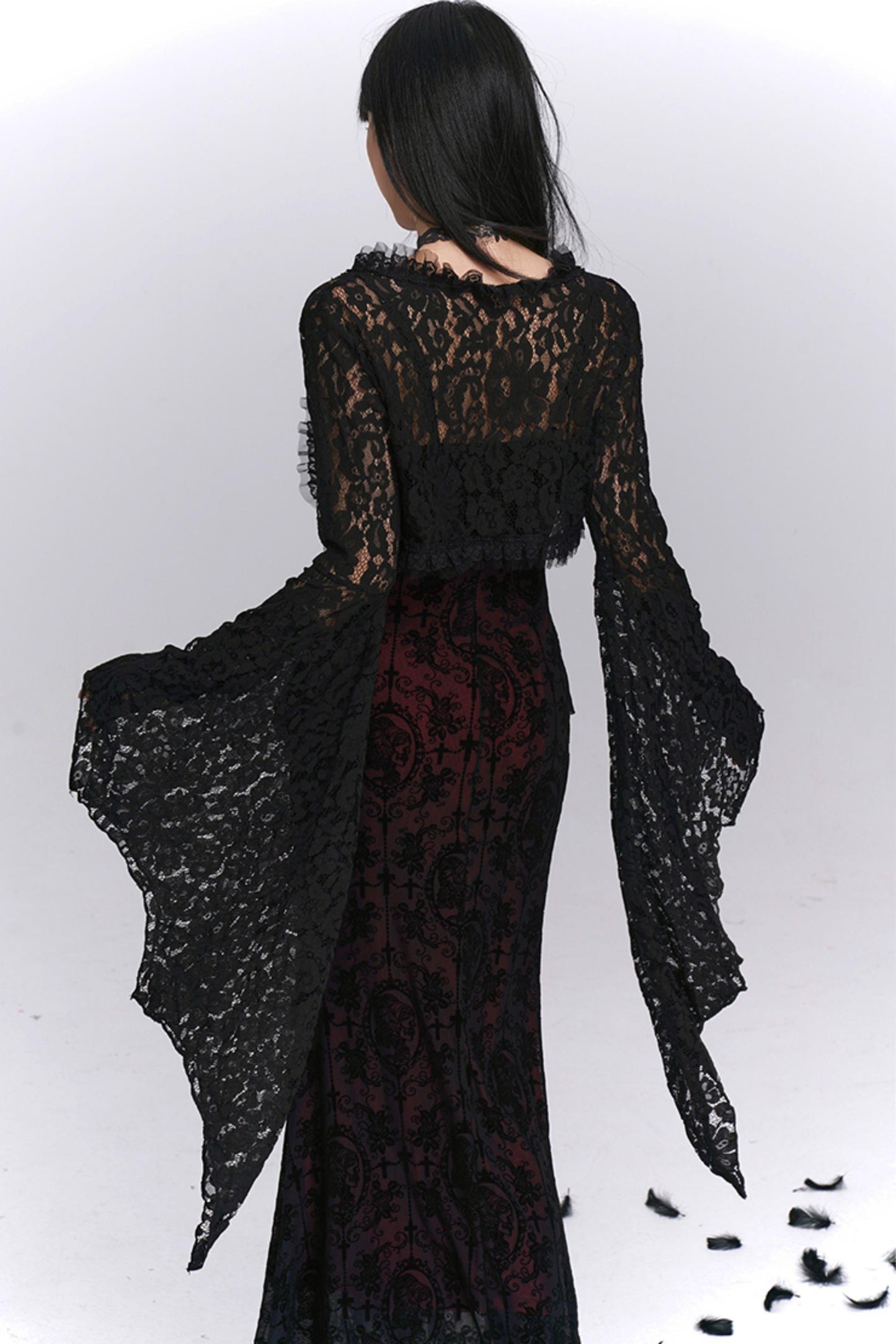 Gothic Black Camisole Dress Set-Up