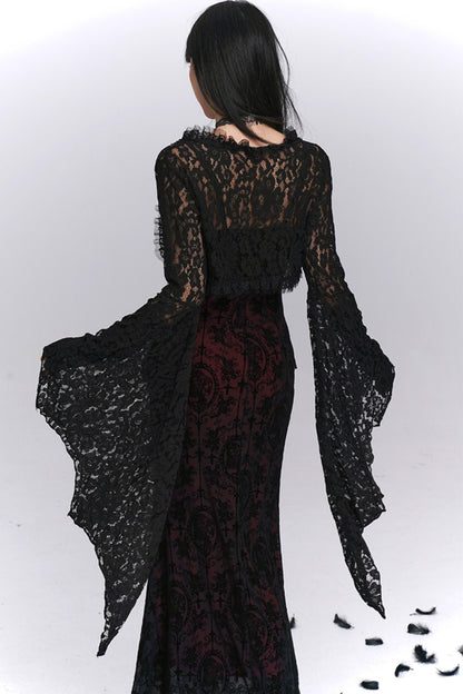 Gothic Black Camisole Dress Set-Up