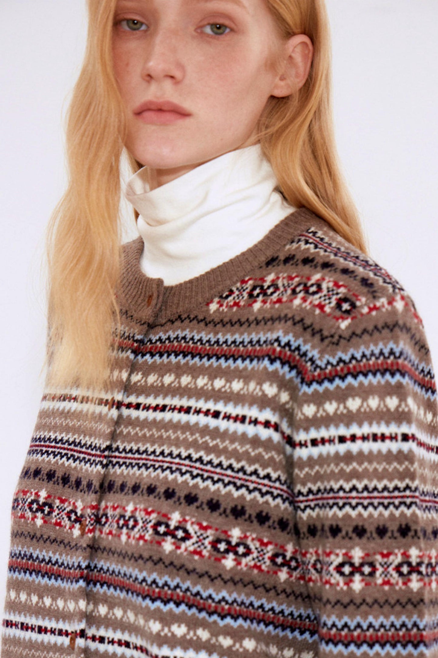 Light Retro Wool Fair Isle Cardigan