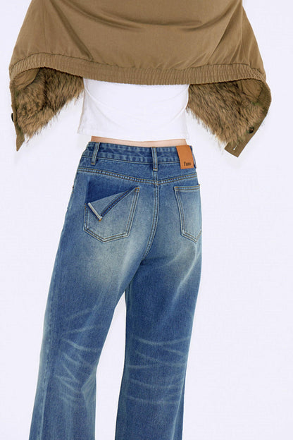 Vintage Washed Denim Jeans