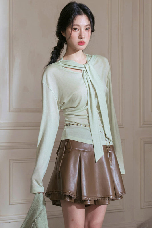 Green Wool Shawl Top