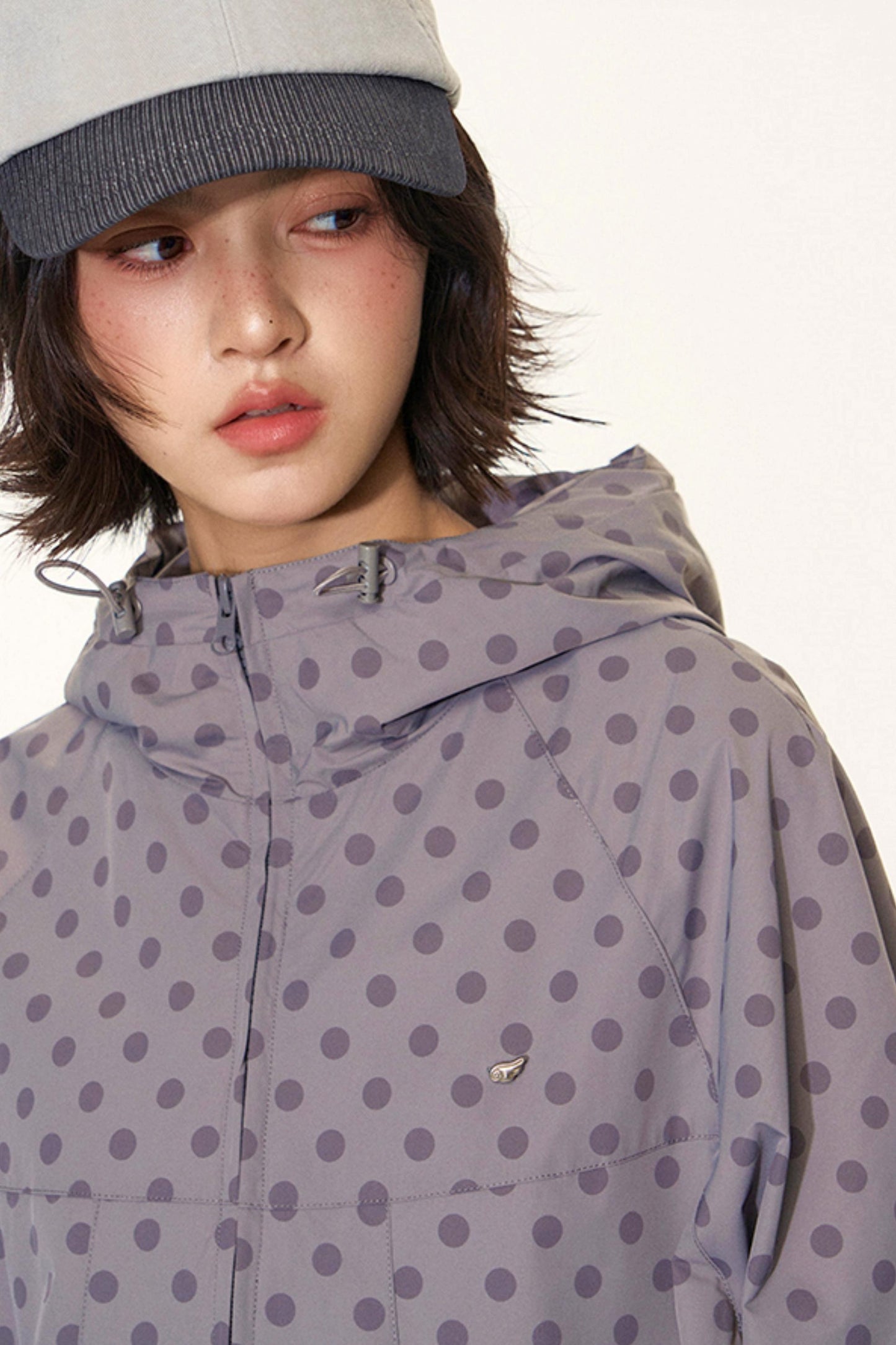 Autumn Polka Dot Hooded Jacket