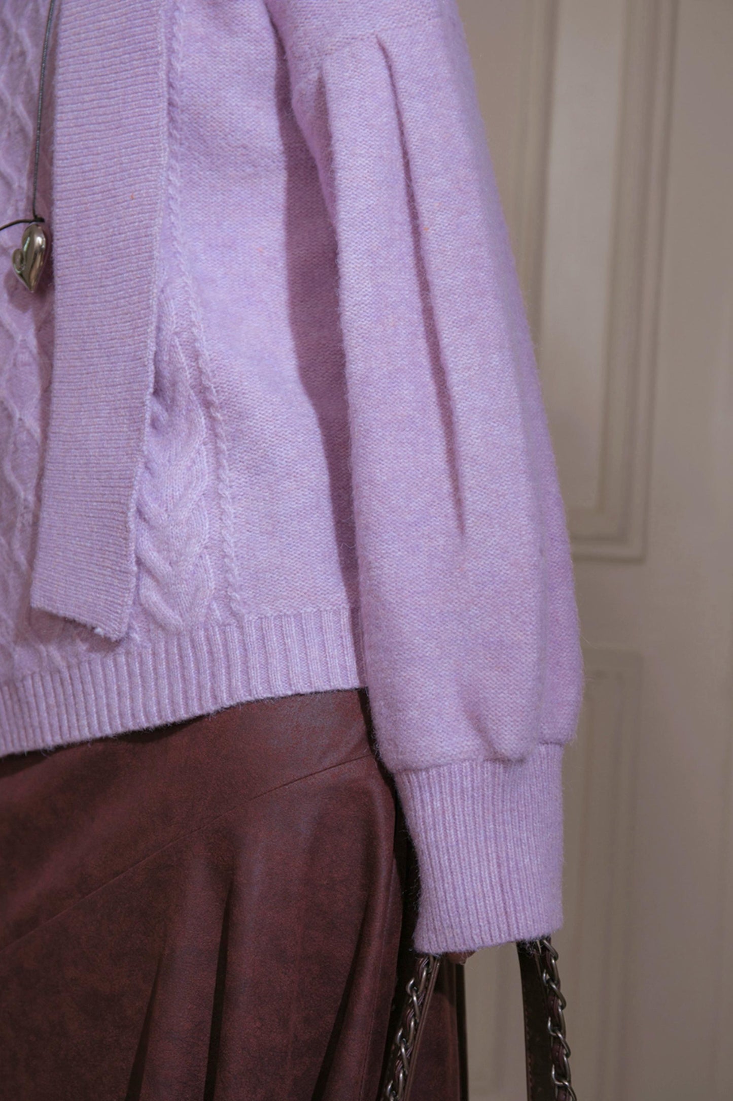Violet Wool Lantern Sleeve Sweater