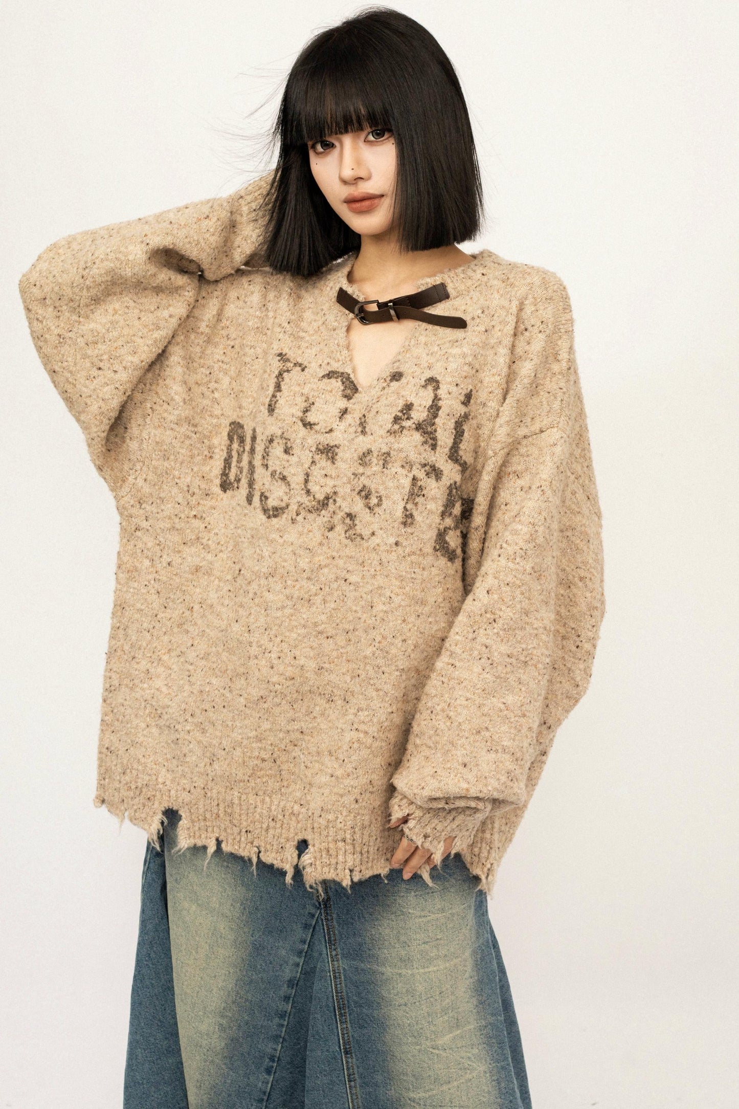 Retro Gray Knitted Sweater