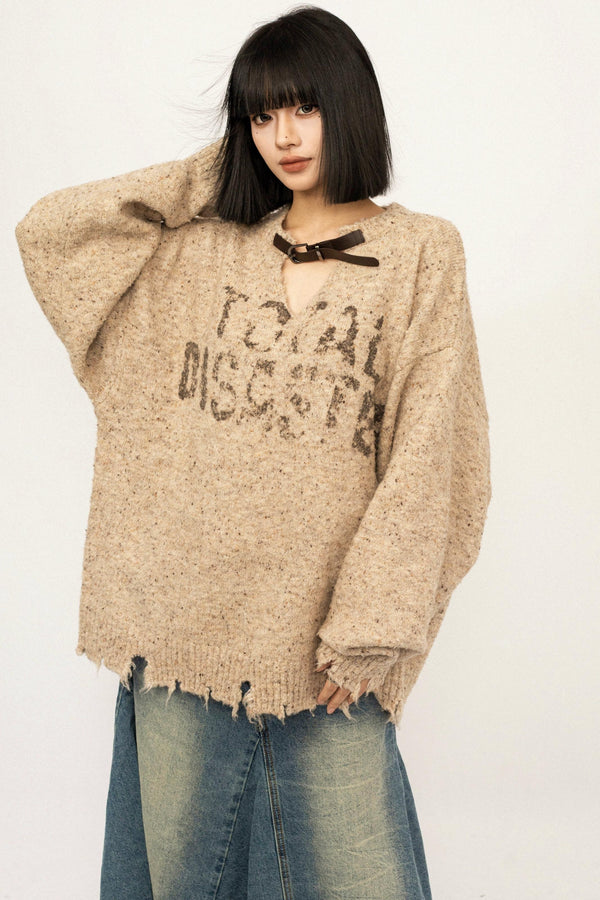 Retro Gray Knitted Sweater