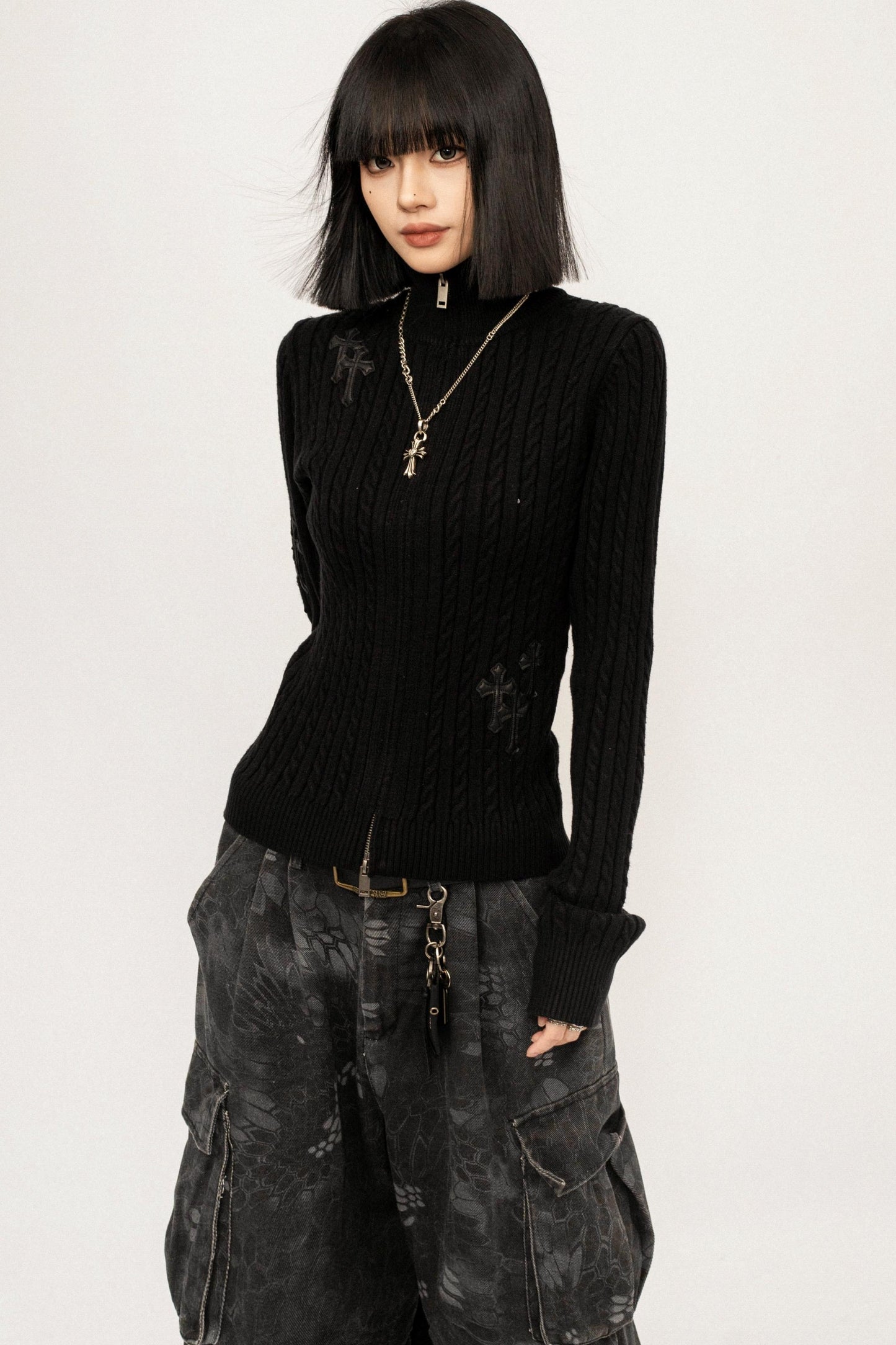 Retro Embroidered Knit Cardigan