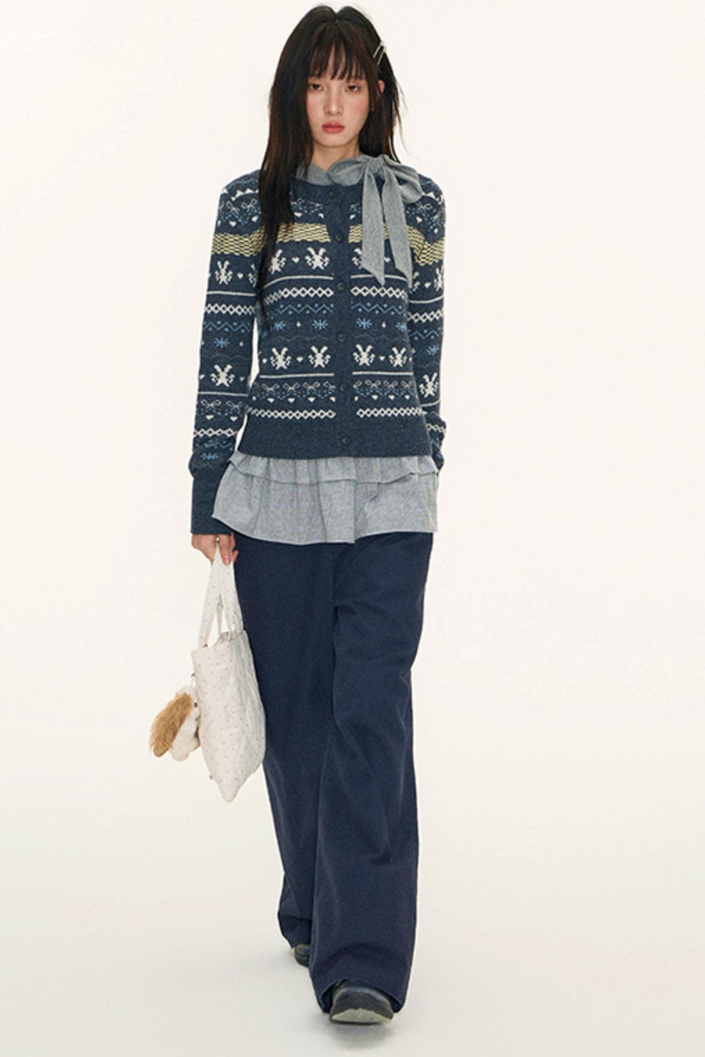 Fair Isle Vintage Wool Cardigan Set-Up