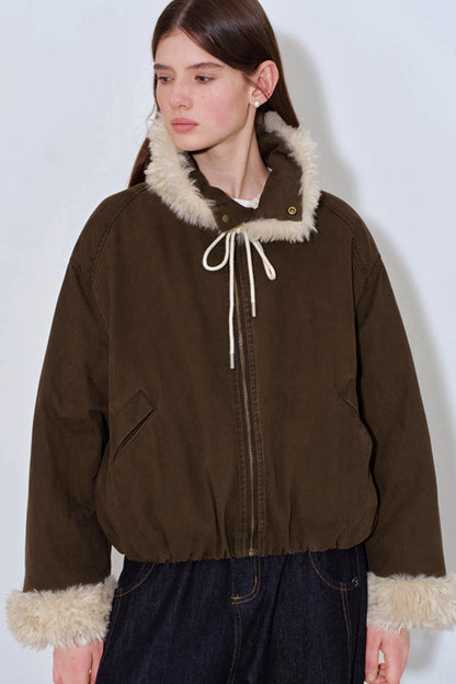 Color-Blocked Floral Cotton Jacket