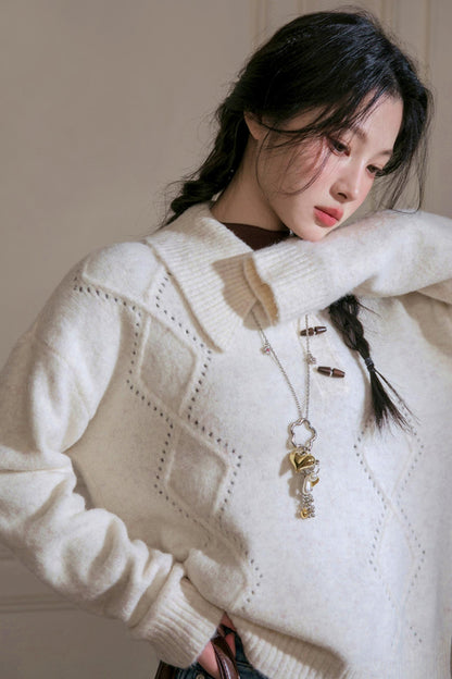 Cream Asymmetrical Sweater