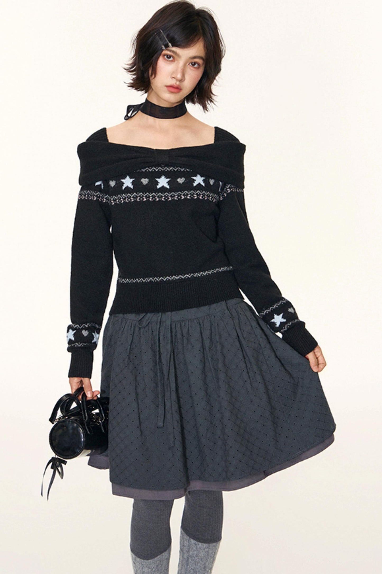 Vintage Lace-Up Plaid Puffy A-Line Skirt