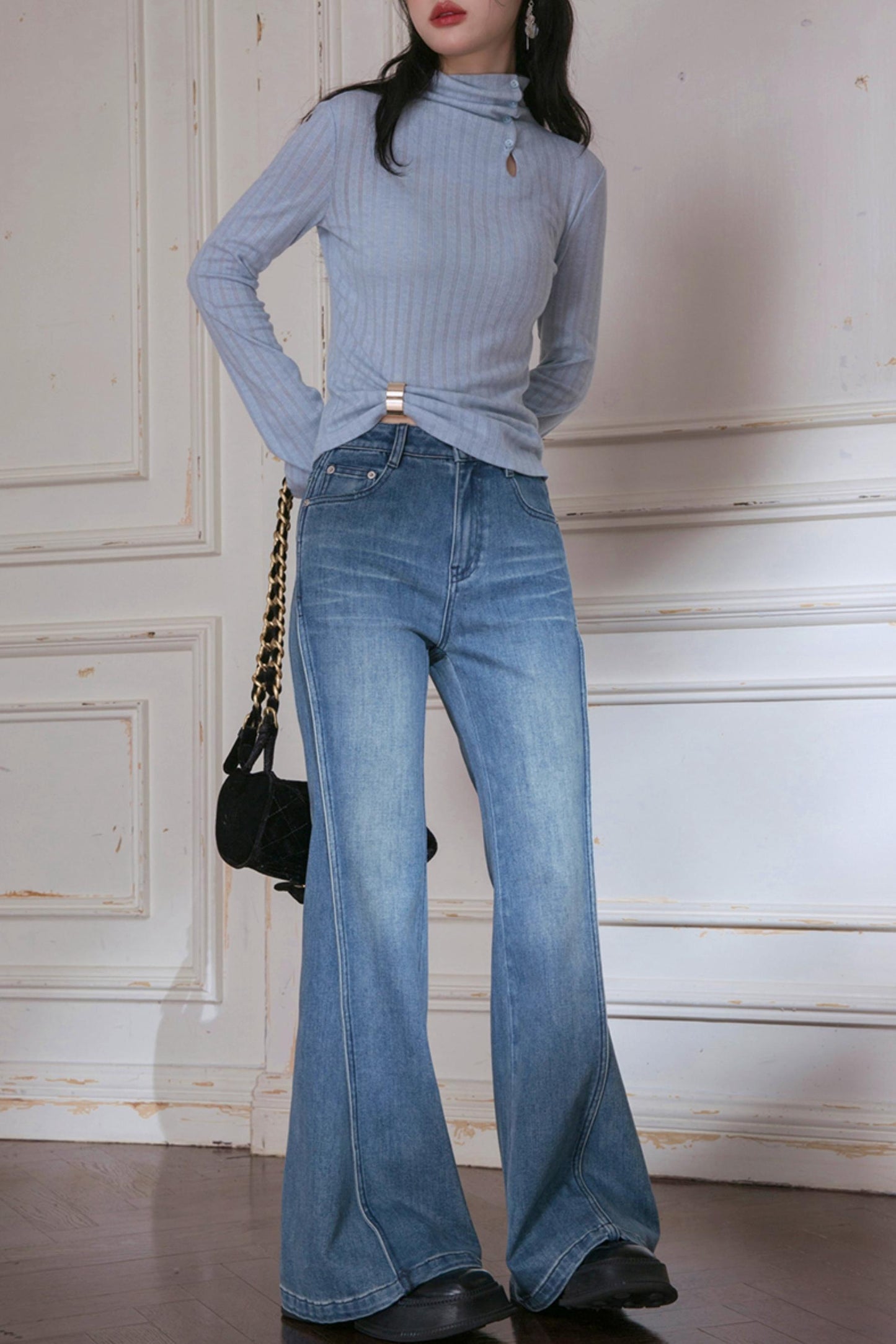 Oxygen Blue Turtleneck Sweater