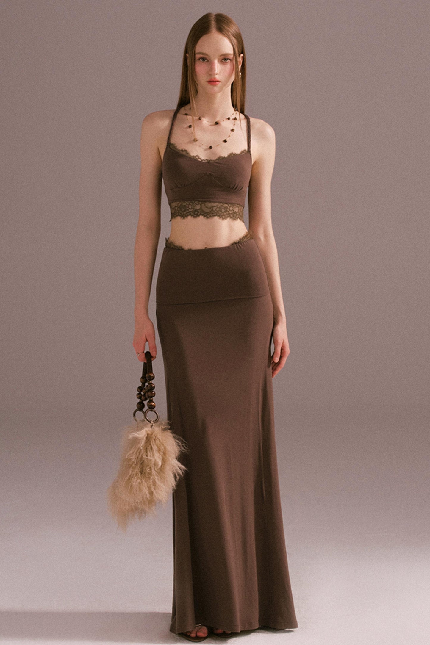 Spice V-neck Maxi Skirt Top Set-Up