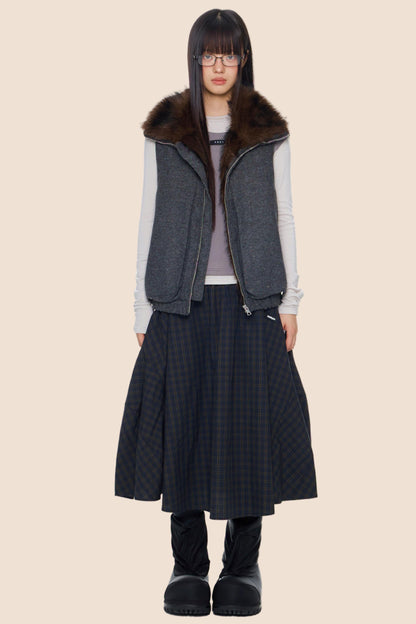 Furry Stand-Up Collar Vest