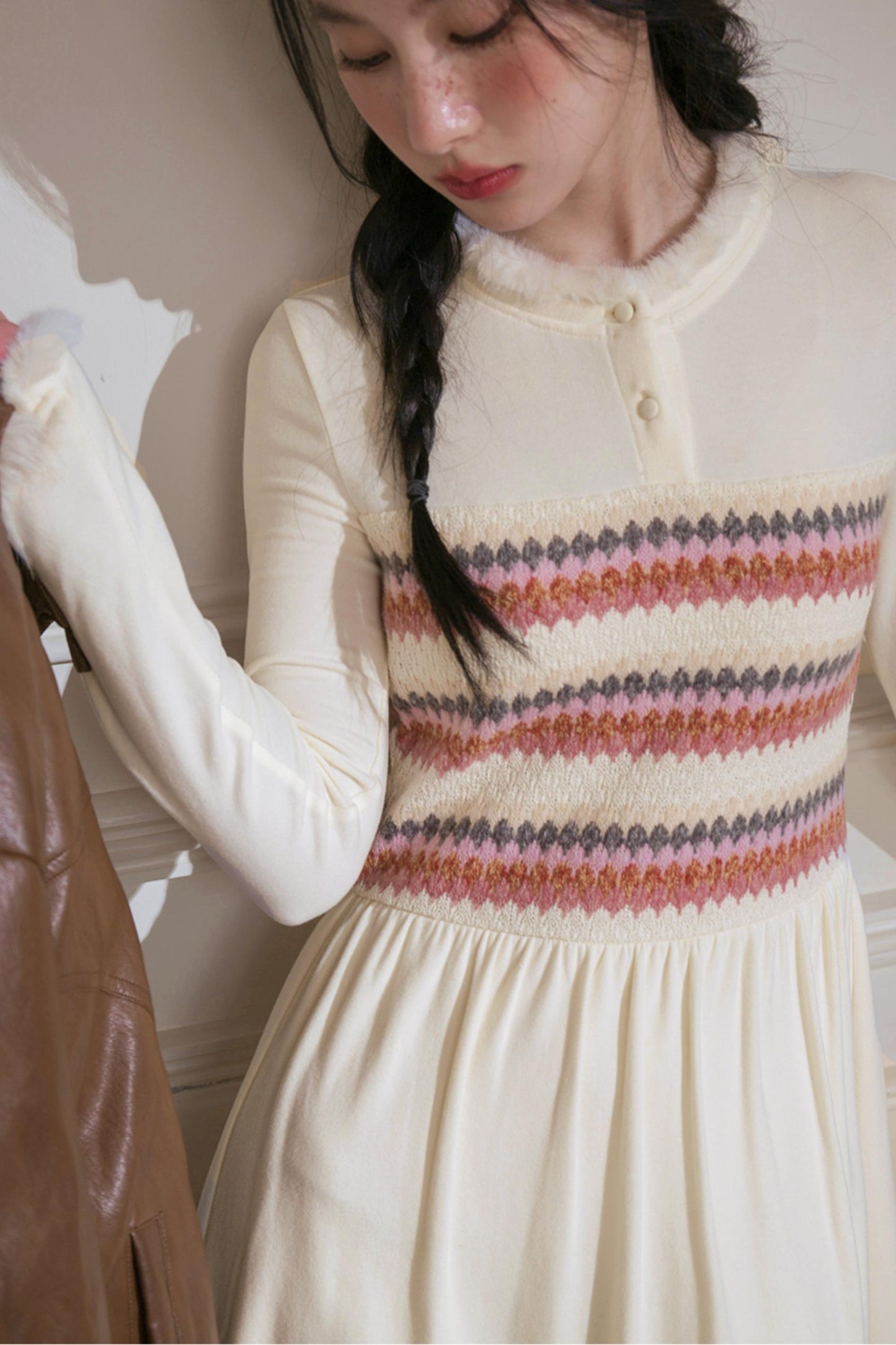 Apricot Knit Dress