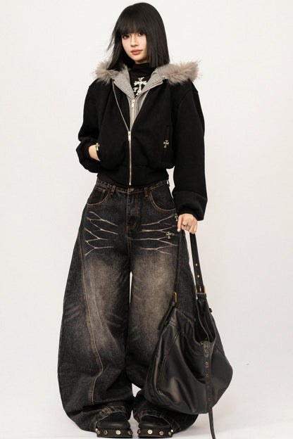 Retro Washed Velvet Jeans