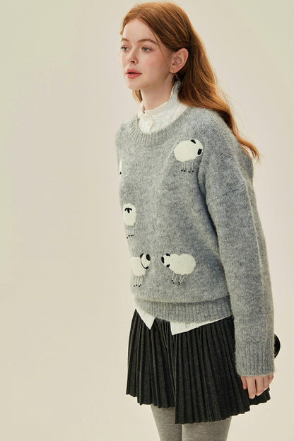 Wool Beaded Knit Sweater