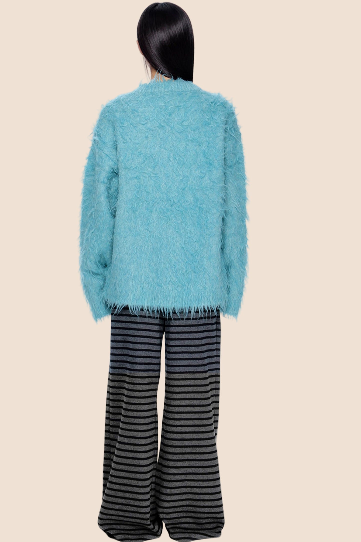 Imitation Mink Velvet V-Neck Sweater