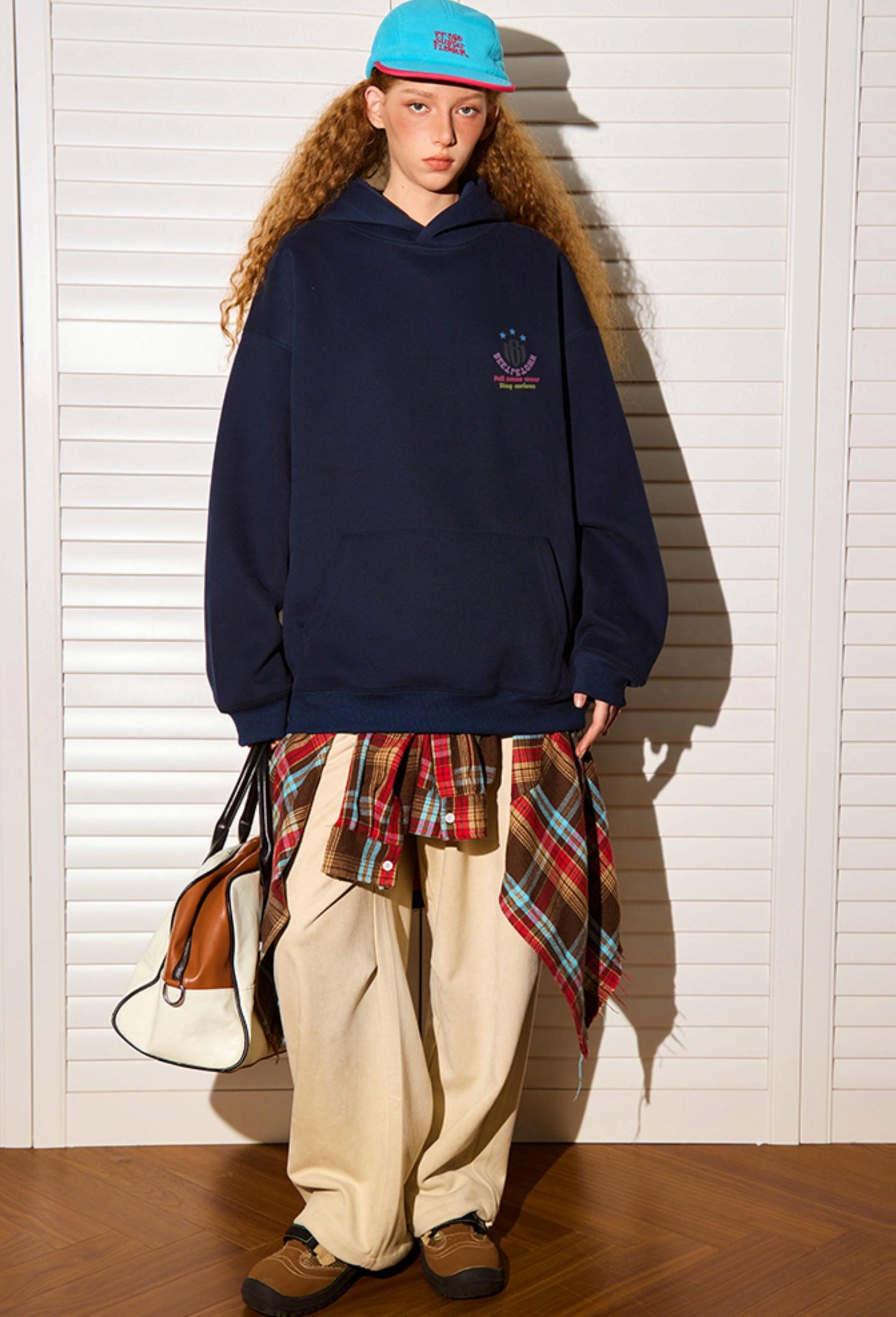 Colorful Letter-Print Hoodie