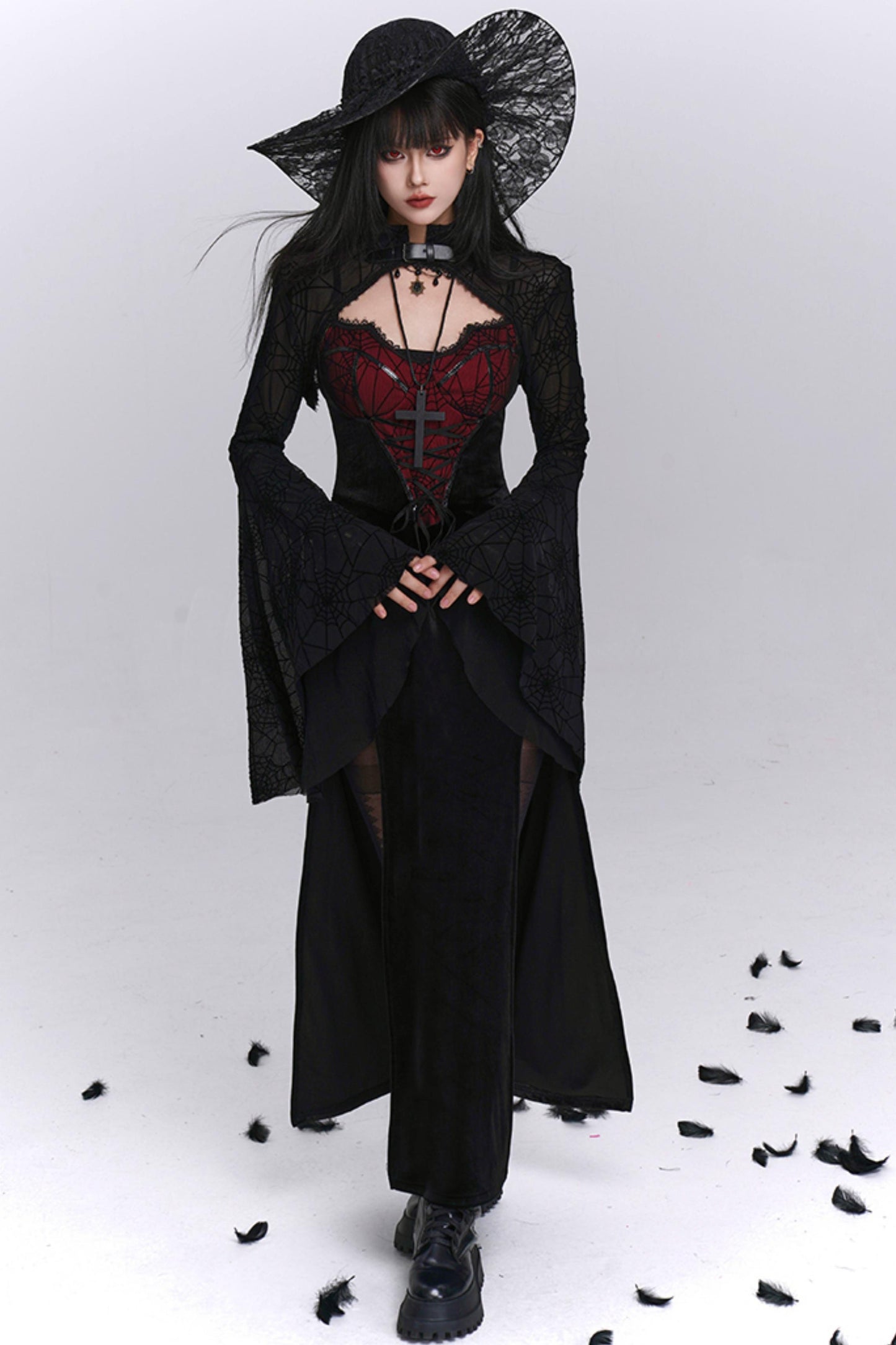 Sexy Gothic Halloween Camisole Dress Set-Up