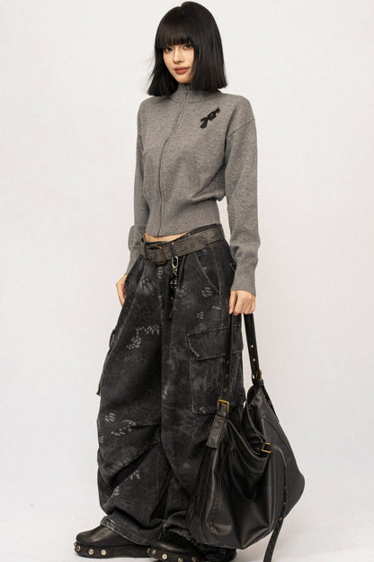 Retro Embroidered Knit Top