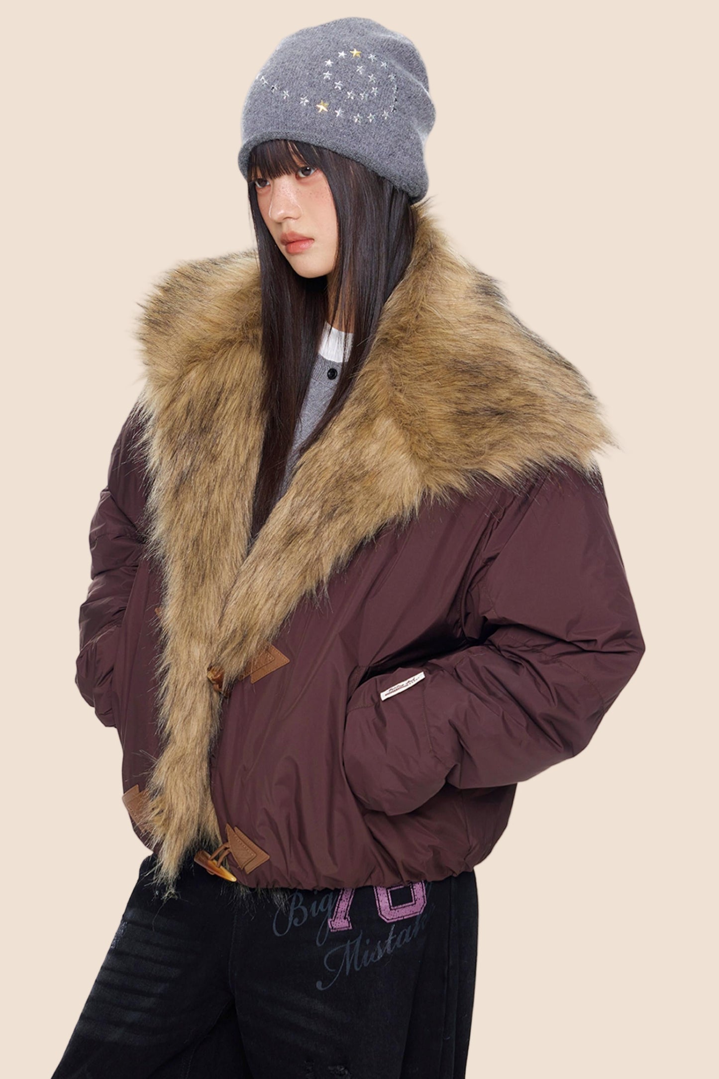 Fur Collar Toggle Jacket