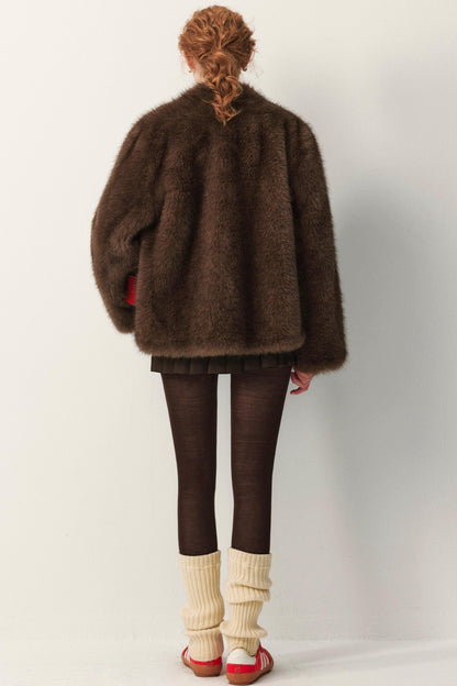 Faux Fox Fur Winter Coat
