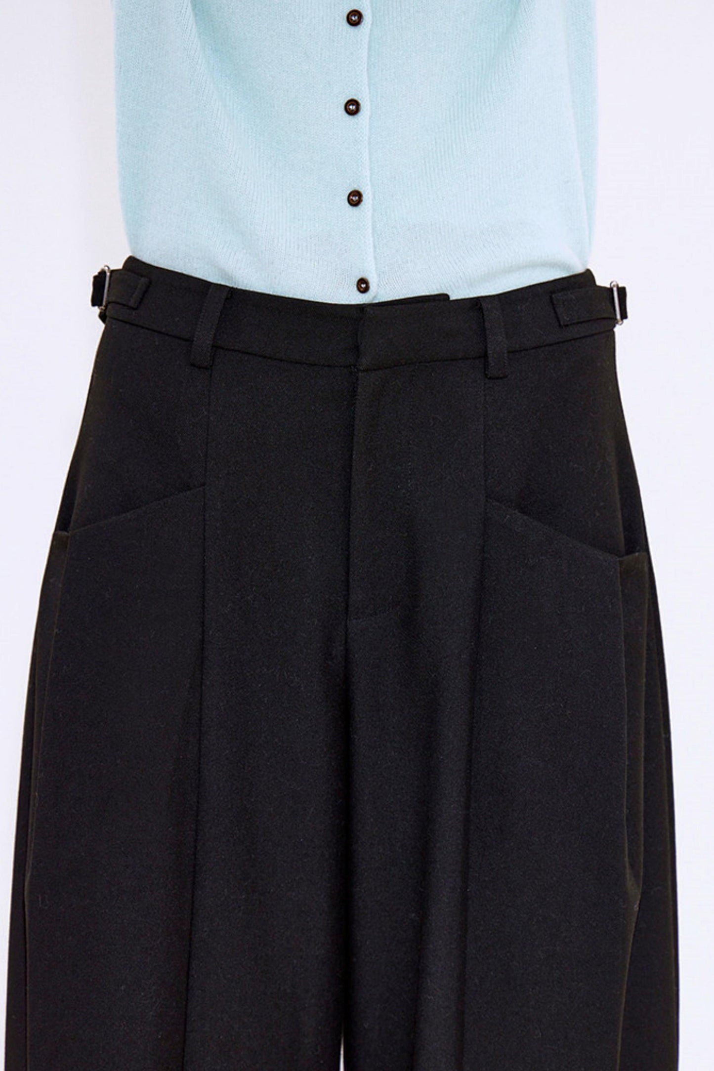 High-End Pleated Black Pants