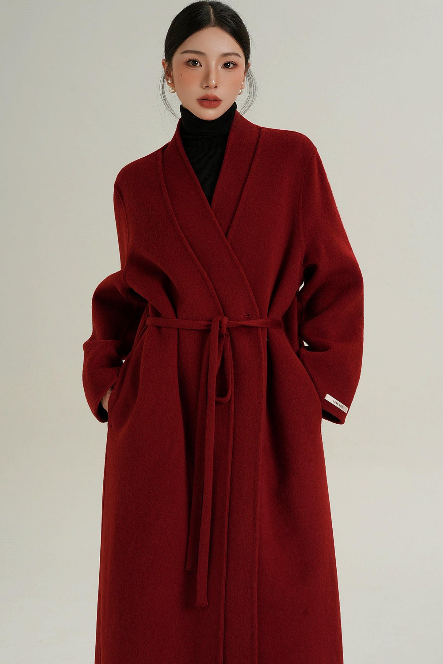 Sophisticated Red Wool Coat