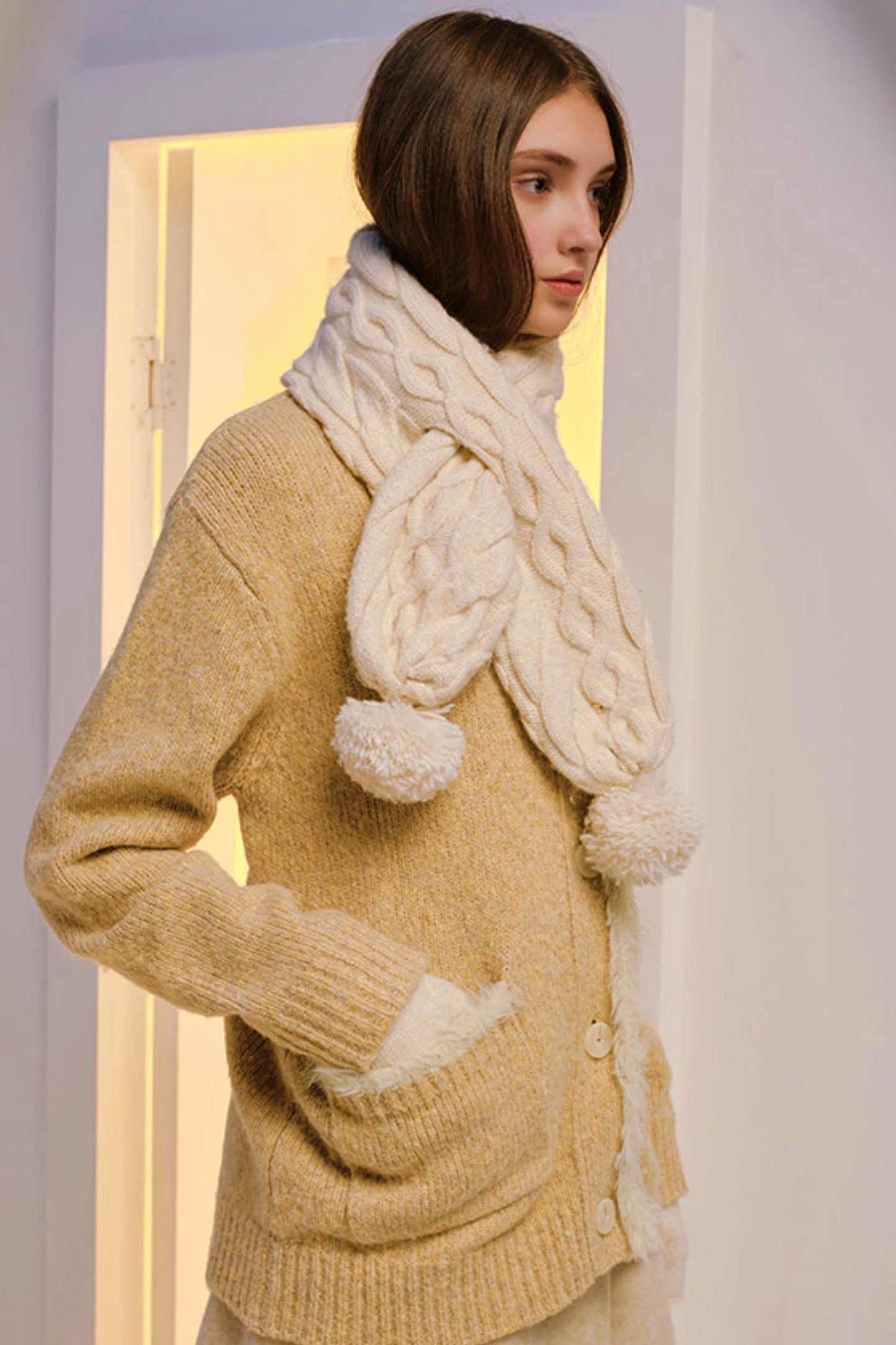 Dual-Tone Merino Knit Scarf